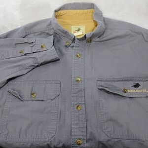 Vtg Winchester Hunting Shooting Shirt Mens Large Long Sleeve Logo Ripstop Blue R